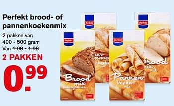 Aanbiedingen Perfekt brood- of pannenkoekenmix - Perfekt - Geldig van 12/07/2017 tot 18/07/2017 bij Hoogvliet