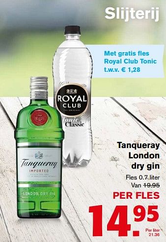 Aanbiedingen Tanqueray london dry gin - Tanqueray - Geldig van 12/07/2017 tot 18/07/2017 bij Hoogvliet
