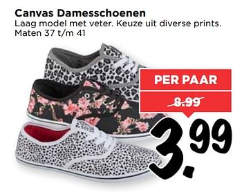 Aanbiedingen Canvas damesschoenen - Huismerk Vomar - Geldig van 15/07/2017 tot 22/07/2017 bij Vomar