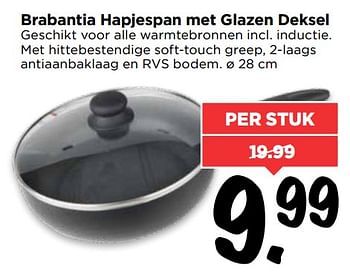 Aanbiedingen Brabantia hapjespan met glazen deksel - Brabantia - Geldig van 15/07/2017 tot 22/07/2017 bij Vomar