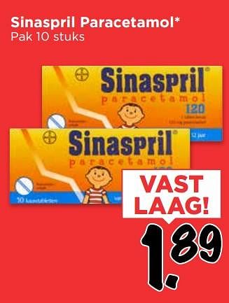 Aanbiedingen Sinaspril paracetamol - Sinaspril - Geldig van 15/07/2017 tot 22/07/2017 bij Vomar