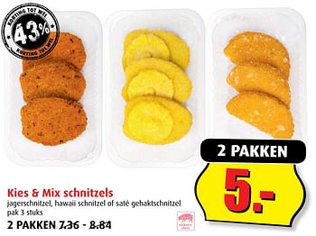 Aanbiedingen Kies + mix schnitzels - Huismerk - Boni Supermarkt - Geldig van 12/07/2017 tot 18/07/2017 bij Boni Supermarkt