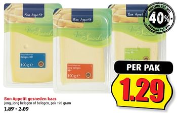 Aanbiedingen Bon appetit gesneden kaas - Bon Appetit - Geldig van 12/07/2017 tot 18/07/2017 bij Boni Supermarkt