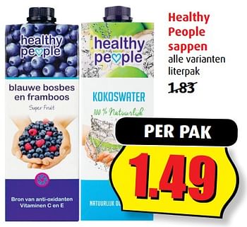 Aanbiedingen Healthy people sappen - Healthy People - Geldig van 12/07/2017 tot 18/07/2017 bij Boni Supermarkt