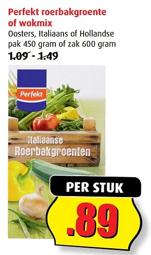 Aanbiedingen Perfekt roerbakgroente of wokmix - Perfekt - Geldig van 12/07/2017 tot 18/07/2017 bij Boni Supermarkt