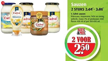 Aanbiedingen Calvé sauzen - Calve - Geldig van 12/07/2017 tot 18/07/2017 bij Boni Supermarkt