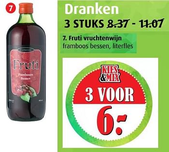 Aanbiedingen Fruti vruchtenwijn - Rode wijnen - Geldig van 12/07/2017 tot 18/07/2017 bij Boni Supermarkt