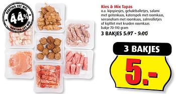 Aanbiedingen Kies + mix tapas - Huismerk - Boni Supermarkt - Geldig van 12/07/2017 tot 18/07/2017 bij Boni Supermarkt