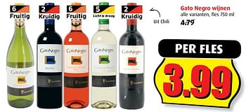 Aanbiedingen Gato negro wijnen - Rode wijnen - Geldig van 12/07/2017 tot 18/07/2017 bij Boni Supermarkt