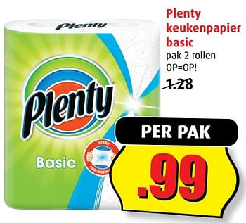 Aanbiedingen Plenty keukenpapier basic - Plenty - Geldig van 12/07/2017 tot 18/07/2017 bij Boni Supermarkt