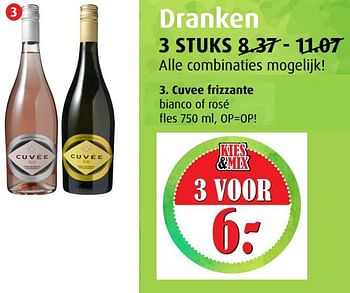 Aanbiedingen Cuvee frizzante bianco of rosé - Schuimwijnen - Geldig van 12/07/2017 tot 18/07/2017 bij Boni Supermarkt