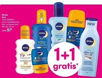 Aanbiedingen Nivea sun pocket size spf 30 - Nivea - Geldig van 10/07/2017 tot 23/07/2017 bij da