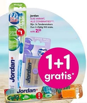 Aanbiedingen Jordan tandenstokers dun 2-zijdig - Jordan - Geldig van 10/07/2017 tot 23/07/2017 bij da