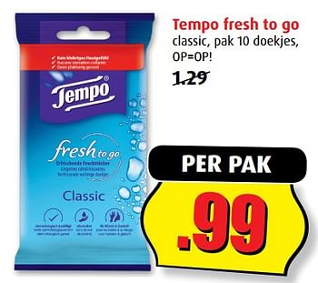 Aanbiedingen Tempo fresh to go - Tempo - Geldig van 12/07/2017 tot 18/07/2017 bij Boni Supermarkt