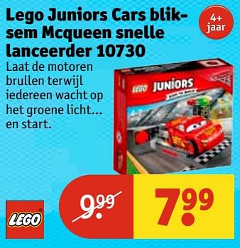 Aanbiedingen Lego juniors cars bliksem mcqueen snelle lanceerder 10730 - Lego - Geldig van 11/07/2017 tot 23/07/2017 bij Kruidvat