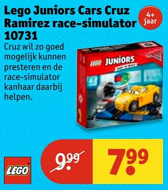 Aanbiedingen Lego juniors cars cruz ramirez race-simulator 10731 - Lego - Geldig van 11/07/2017 tot 23/07/2017 bij Kruidvat
