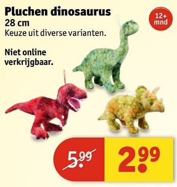 Aanbiedingen Pluchen dinosaurus - Huismerk - Kruidvat - Geldig van 11/07/2017 tot 23/07/2017 bij Kruidvat
