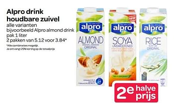Aanbiedingen Alpro almond drink - Alpro Soya - Geldig van 13/07/2017 tot 26/07/2017 bij Spar