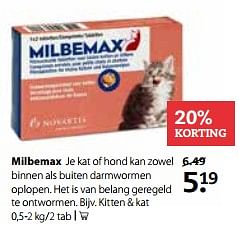 Aanbiedingen Milbemax je kat of hond kan zowel binnen als buiten darmwormen oplopen - Milbemax - Geldig van 10/07/2017 tot 30/07/2017 bij Boerenbond