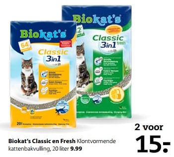 Aanbiedingen Biokat`s classic en fresh - Bio kat`s - Geldig van 10/07/2017 tot 30/07/2017 bij Boerenbond