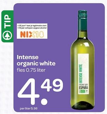 Aanbiedingen Intense organic white - Witte wijnen - Geldig van 13/07/2017 tot 26/07/2017 bij Spar