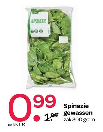 Aanbiedingen Spinazie gewassen - Huismerk - Spar  - Geldig van 13/07/2017 tot 26/07/2017 bij Spar
