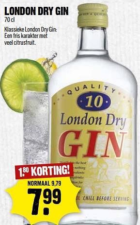Aanbiedingen London dry gin - London Dry - Geldig van 15/07/2017 tot 22/07/2017 bij Dirk III