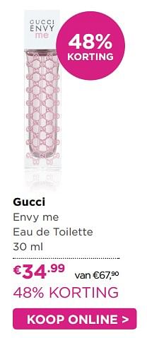 Aanbiedingen Gucci envy me eau de toilette 30 ml - Gucci - Geldig van 11/07/2017 tot 30/07/2017 bij Ici Paris XL