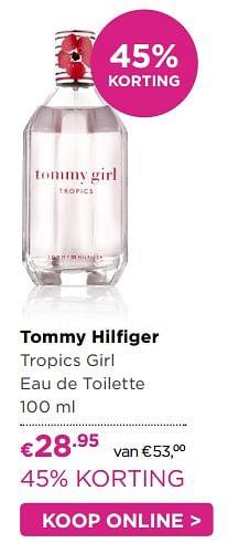 Aanbiedingen Tommy hilfiger tropics girl eau de toilette 100 ml - Tommy Hilfiger - Geldig van 11/07/2017 tot 30/07/2017 bij Ici Paris XL