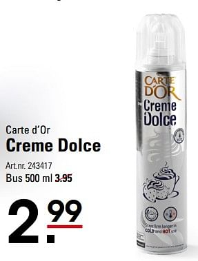 Aanbiedingen Creme dolce - Carte D'Or - Geldig van 11/07/2017 tot 31/07/2017 bij Sligro