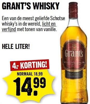 Aanbiedingen Grant`s whisky - Grant's - Geldig van 15/07/2017 tot 22/07/2017 bij Dirk III