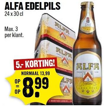 Aanbiedingen Alfa edelpils - Alfa - Geldig van 15/07/2017 tot 22/07/2017 bij Dirk III