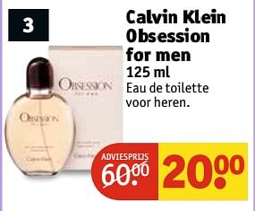 Aanbiedingen Calvin klein obsession for men - Calvin Klein - Geldig van 11/07/2017 tot 23/07/2017 bij Kruidvat