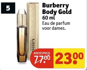 Aanbiedingen Burberry body gold eau de parfum voor dames - Burberry - Geldig van 11/07/2017 tot 23/07/2017 bij Kruidvat