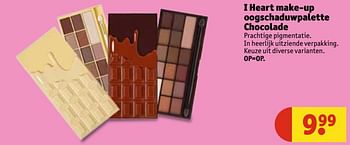 Aanbiedingen I heart make-up oogschaduwpalette chocolade - I Heart - Geldig van 11/07/2017 tot 23/07/2017 bij Kruidvat