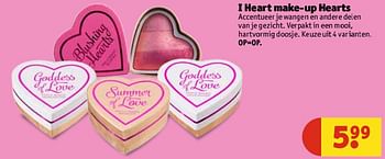 Aanbiedingen I heart make-up hearts - I Heart - Geldig van 11/07/2017 tot 23/07/2017 bij Kruidvat