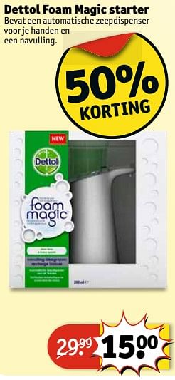 Aanbiedingen Dettol foam magic starter - Dettol - Geldig van 11/07/2017 tot 23/07/2017 bij Kruidvat