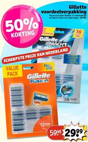 Aanbiedingen Gillette voordeelverpakking - Gillette - Geldig van 11/07/2017 tot 23/07/2017 bij Kruidvat