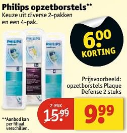 Aanbiedingen Opzetborstels plaque defense - Philips - Geldig van 11/07/2017 tot 23/07/2017 bij Kruidvat