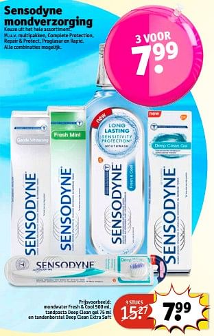 Aanbiedingen Sensodyne mondverzorging - Sensodyne - Geldig van 11/07/2017 tot 23/07/2017 bij Kruidvat