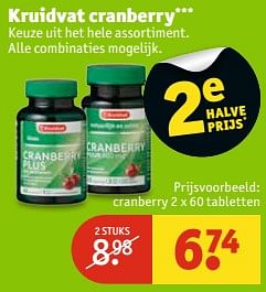 Aanbiedingen Cranberry - Huismerk - Kruidvat - Geldig van 11/07/2017 tot 23/07/2017 bij Kruidvat