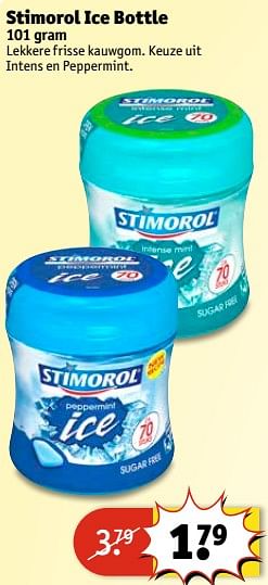 Aanbiedingen Stimorol ice bottle - Stimorol - Geldig van 11/07/2017 tot 23/07/2017 bij Kruidvat