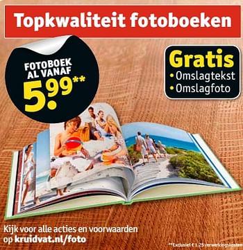Aanbiedingen Topkwaliteit fotoboeken - Huismerk - Kruidvat - Geldig van 11/07/2017 tot 23/07/2017 bij Kruidvat