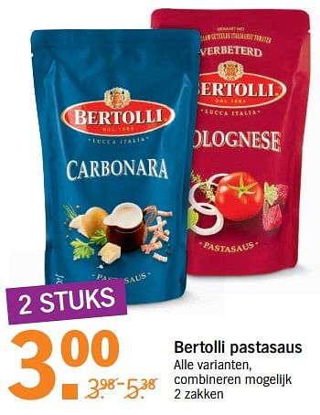 Aanbiedingen Bertolli pastasaus - Bertolli - Geldig van 15/07/2017 tot 22/07/2017 bij Albert Heijn