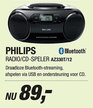 Aanbiedingen Philips radio-cd-speler az330t-12 - Philips - Geldig van 13/07/2017 tot 24/07/2017 bij Electro World