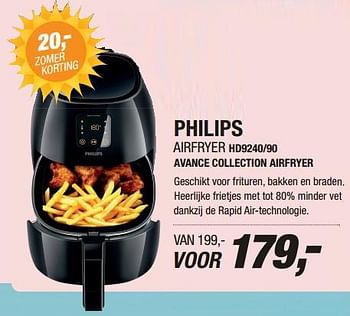 Aanbiedingen Philips airfryer hd9240-90 avance collection airfryer - Philips - Geldig van 13/07/2017 tot 24/07/2017 bij Electro World