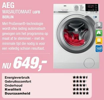 Aanbiedingen Aeg wasautomaat l6fb berlin - AEG - Geldig van 13/07/2017 tot 24/07/2017 bij Electro World