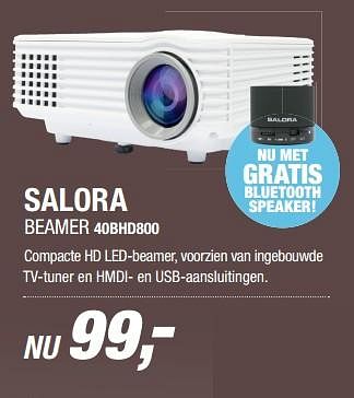 Aanbiedingen Salora beamer 40bhd800 - Salora - Geldig van 13/07/2017 tot 24/07/2017 bij Electro World