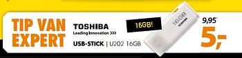 Aanbiedingen Toshiba usb-stick u202 16gb - Toshiba - Geldig van 15/07/2017 tot 23/07/2017 bij Expert