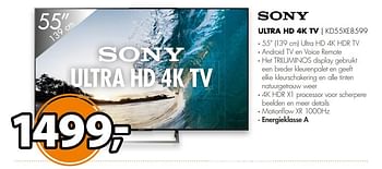 Aanbiedingen Sony ultra hd 4k tv kd55xe8599 - Sony - Geldig van 15/07/2017 tot 23/07/2017 bij Expert